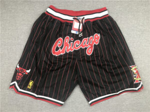 Chicago Bulls Black Red Strip CHICAGO Shorts