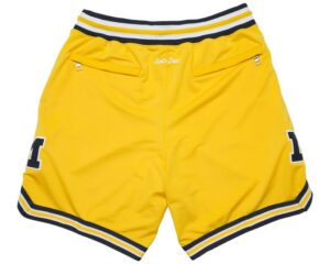 University of Michigan Basketball Gold Just Don Shorts