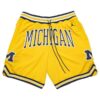 University of Michigan Basketball Gold Just Don Shorts