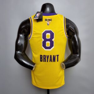 Bryant #8 מהדורת ההנצחה של לוס אנג’לס לייקרס עם צווארון עגול חולצת NBA צהובה