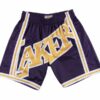 Los Angeles Lakers Big Face Shorts Yellow Purple 5