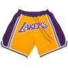 Los Angeles Lakers Shorts Yellow 4