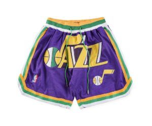 Utah Jazz 90s Throwback Basketball Purple Just Don Shorts