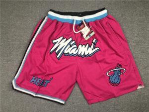 Miami Heat Pink Swingman Throwback Shorts