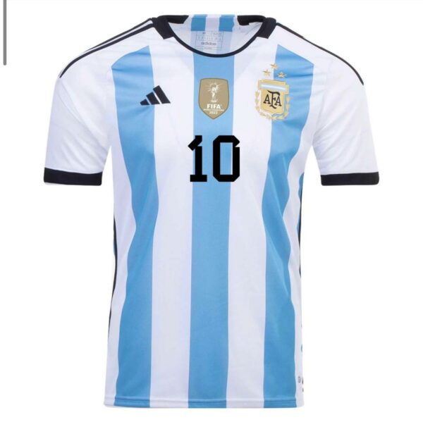 חולצת משחק ארגנטינה בית 2022 - שלושה כוכבים - זוכת המונדיאל - ליונל...
