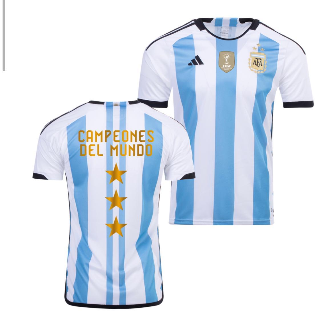 חולצת משחק ארגנטינה בית 2022 – שלושה כוכבים – אלופת העולם