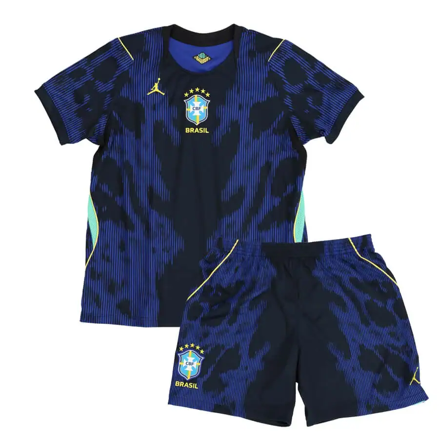 Brazil Away Kids Football Kit 2026