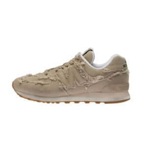 נעלי ניו באלאנס | New Balance 574 x Miu Miu – Suede Hazelnut Jeans Sneakers