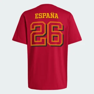 חולצת טי של adidas לטיולים של זוכי נבחרת ספרד 2026 – אדומה