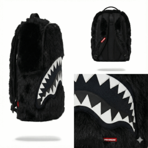 תיק גב Sprayground Shark Mouth – פרווה שחורה