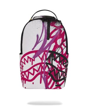 תיק גב Sprayground בעיצוב גראפיטי ורוד-סגול – מהדורה מוגבלת Shark Mouth