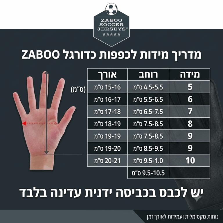מידות כפפות כדורגל